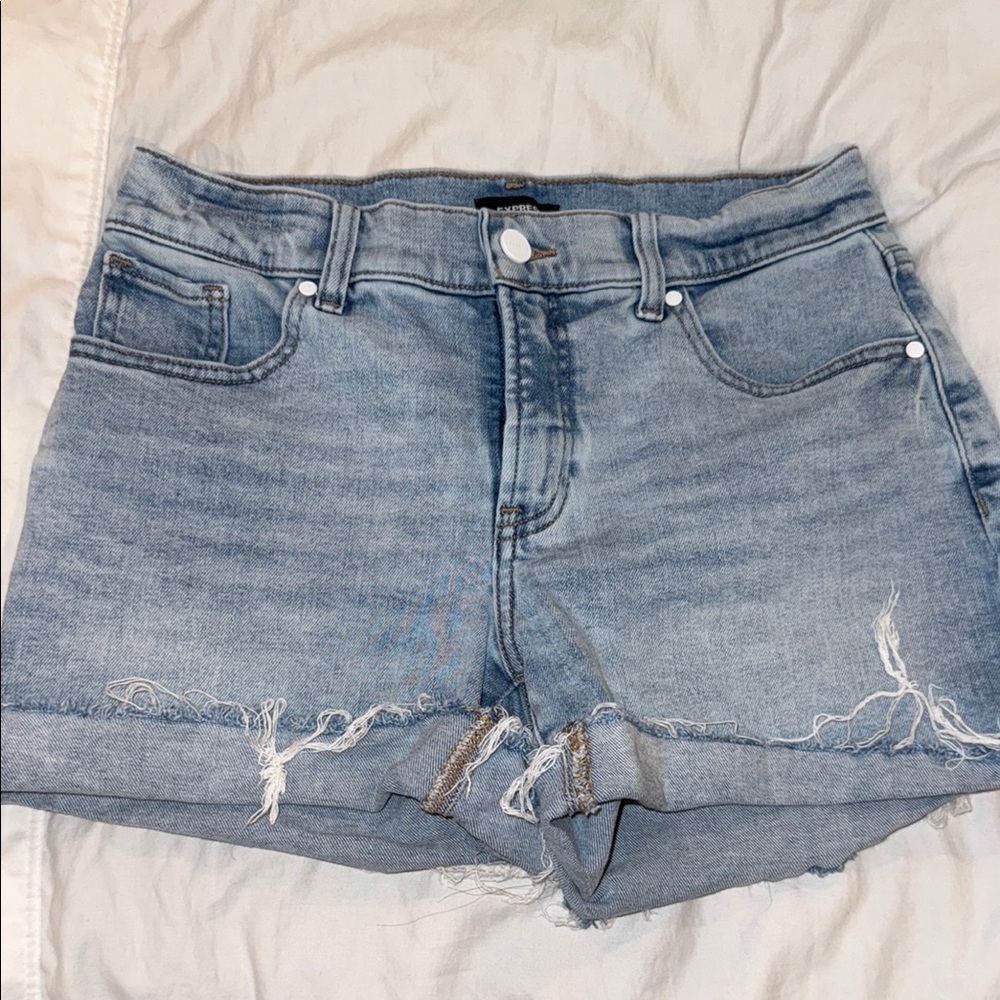 Express Distressed Denim Shorts